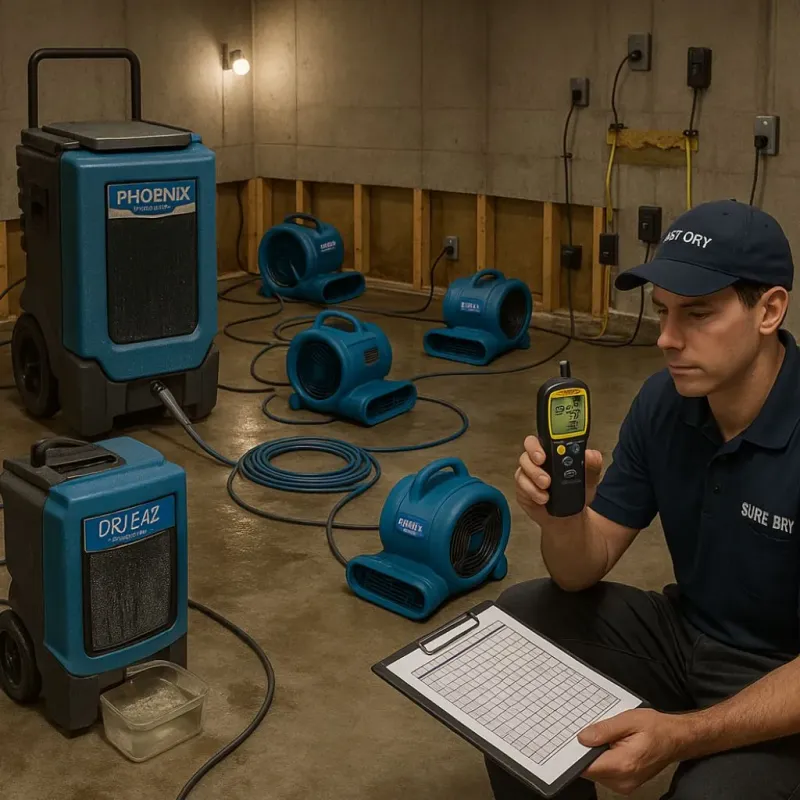 Structural Drying and Dehumidification process in South Amherst, OH